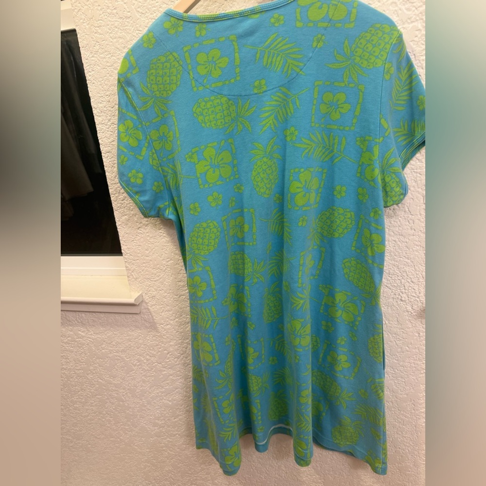 Calypso St. Barth Luxury Resort Wear Tropical Tunic Dress 💯% Cotton Size Large - Picture 6 of 11